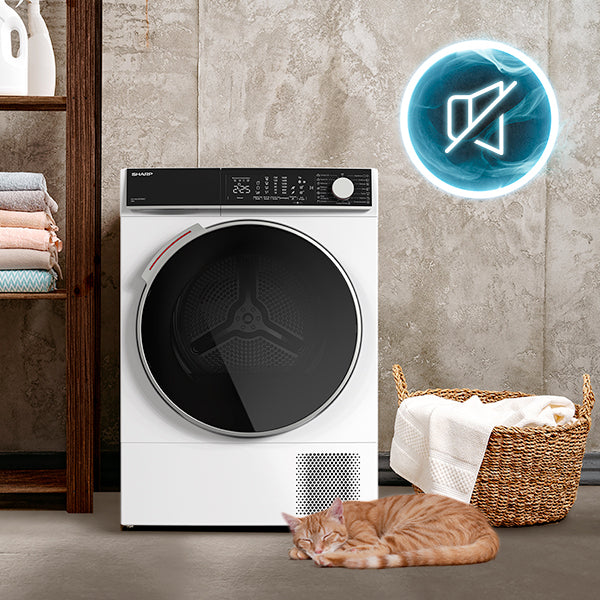 SHARP KD-NHL8S9GW21-ES Freestanding Tumble Dryer 8 kg A++ with Heat Pu