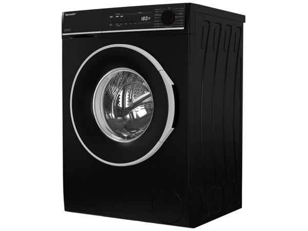 sharp black washing machine